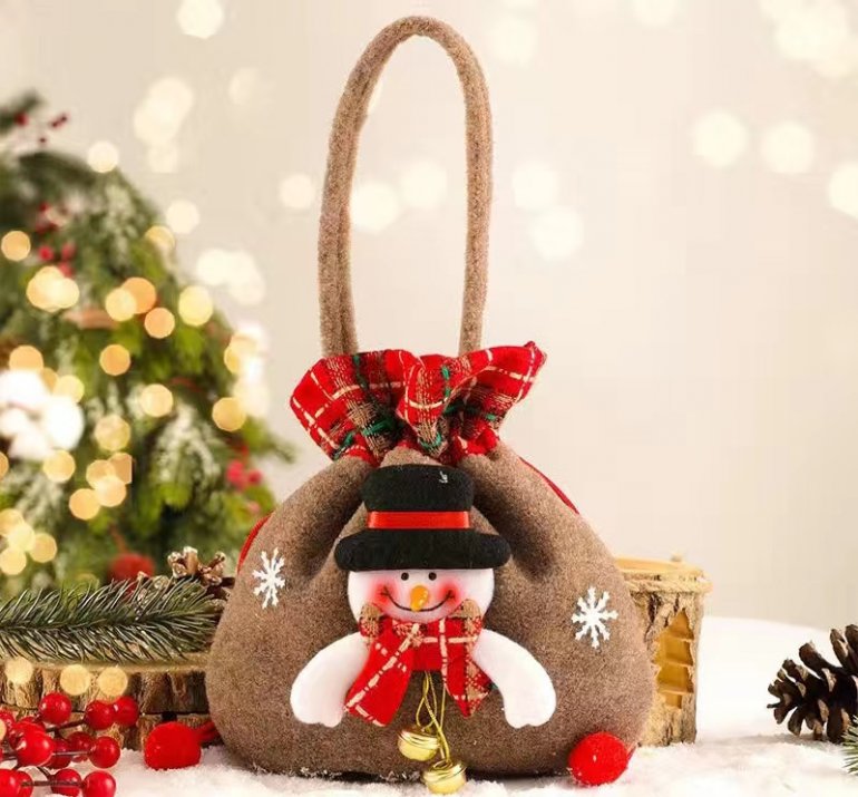 Apple Tote With Christmas Decorations