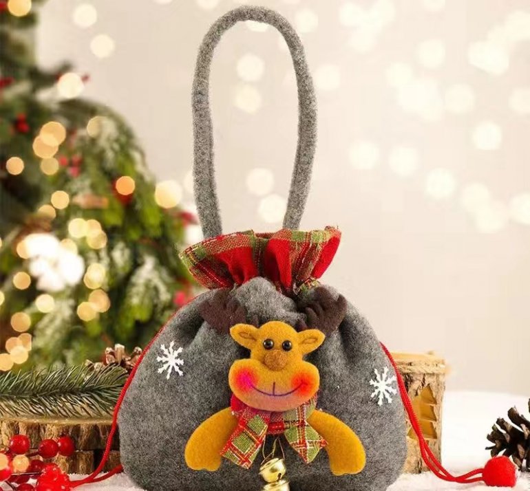 Apple Tote With Christmas Decorations