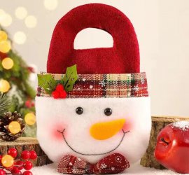 Apple Tote With Christmas Decorations