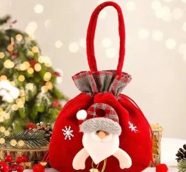 Apple Tote With Christmas Decorations