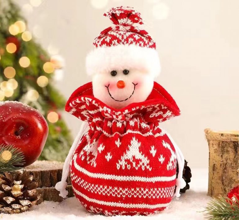 Apple Tote With Christmas Decorations