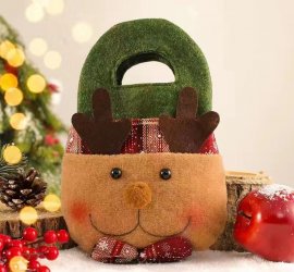 Apple Tote With Christmas Decorations