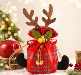 Apple Tote With Christmas Decorations