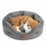 Small Dog Bed For Small Dogs Washable - Round Cat Beds For Indoor Cats, Round Pet Bed For Puppy And Kitten With Slip-Resistant Bottom, Grey, 20 Inches