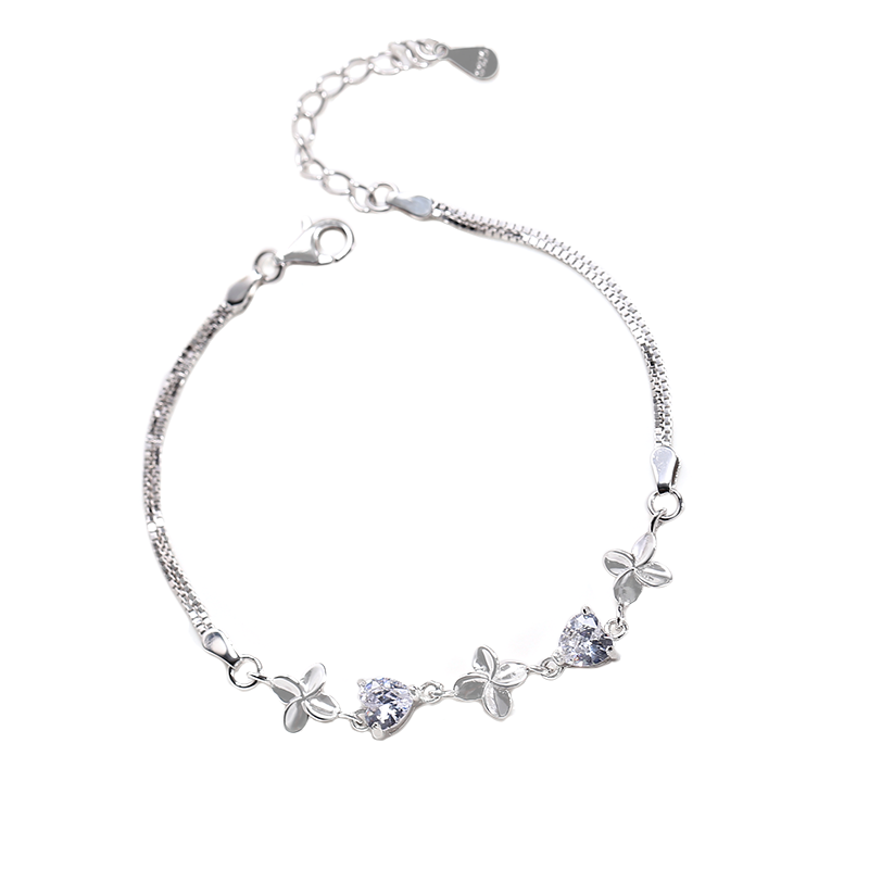 Four-Leaf Clover Bracelet S925 Sterling Silver D001