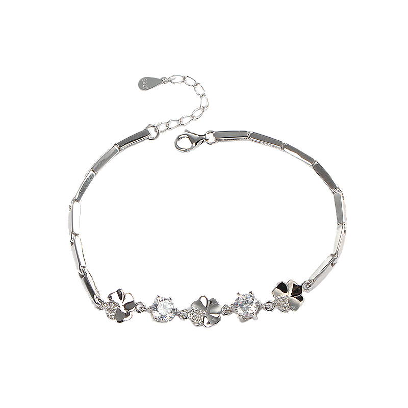 Four-Leaf Clover Bracelet S925 Sterling Silver D004