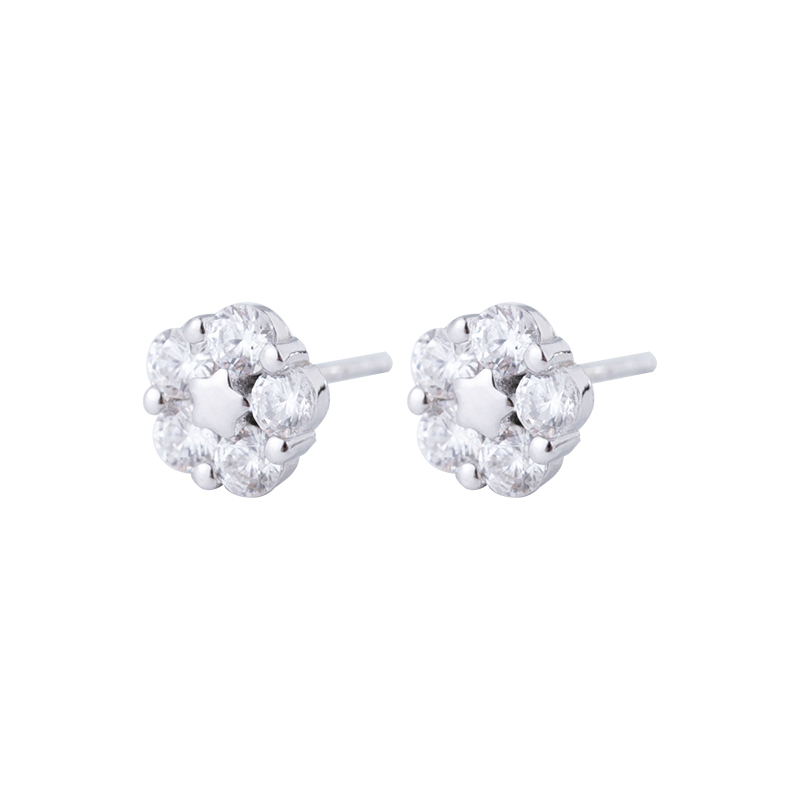 Pentagon Star Stud Earrings S925 Sterling Silver Creative B022