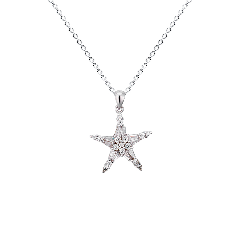 Pentagon Star Pendant S925 Sterling Silver A002