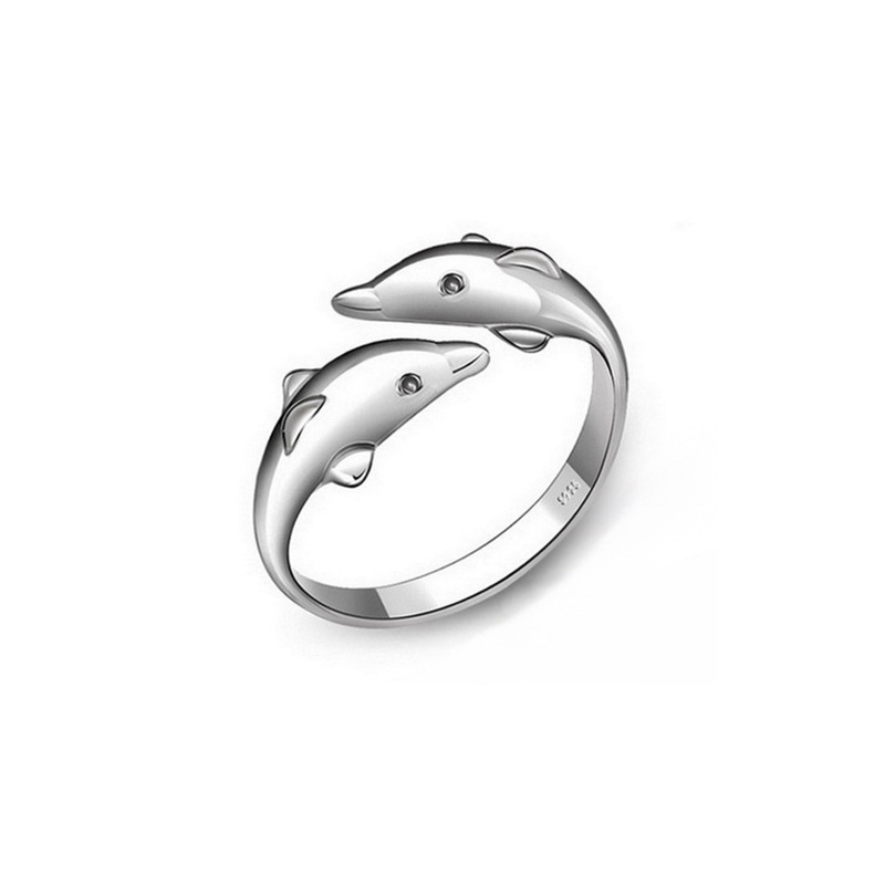 Double Dolphin Ring S925 Sterling Silver C021